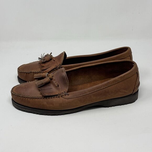 American Eagle Loafers Shoes Mens 13 D Brown Leather Kiltie Tassels Y2K USA Made main image 8